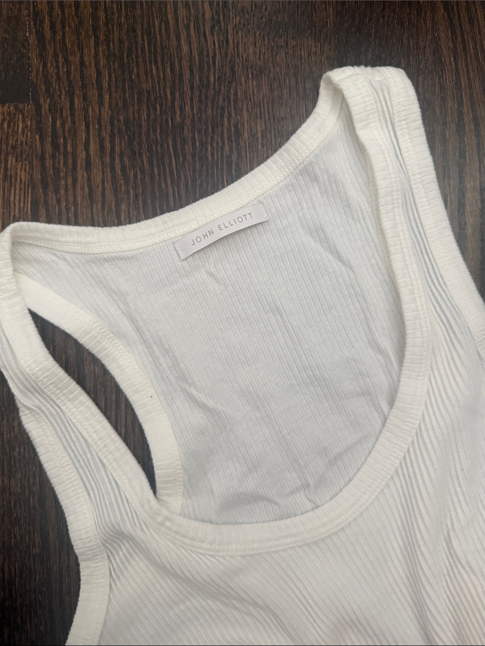 John Elliott Cream Ribbed Tank - Picture 2 of 2